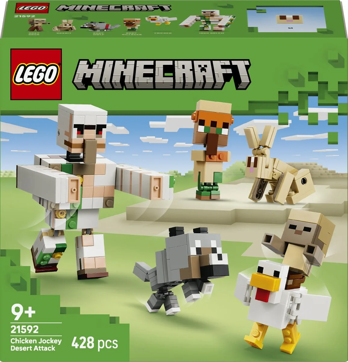 LEGO Minecraft Kipberijder Woestijnaanval Speelgoed voor Kinderen met Personages 21592 speelgoed