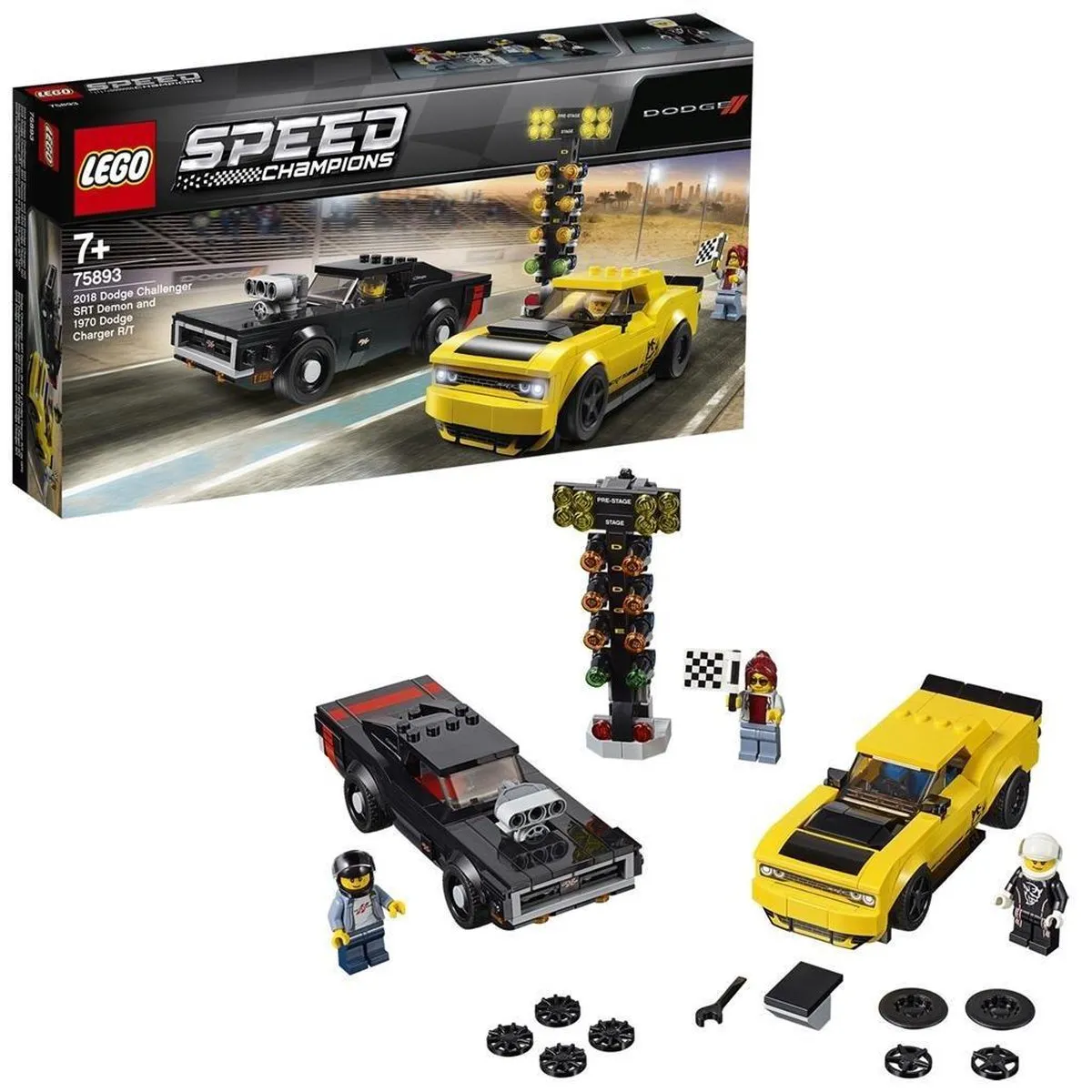 LEGO Speed Champions 2018 Dodge Challenger SRT Demon en 1970 Dodge Charger R/T - 75893 speelgoed