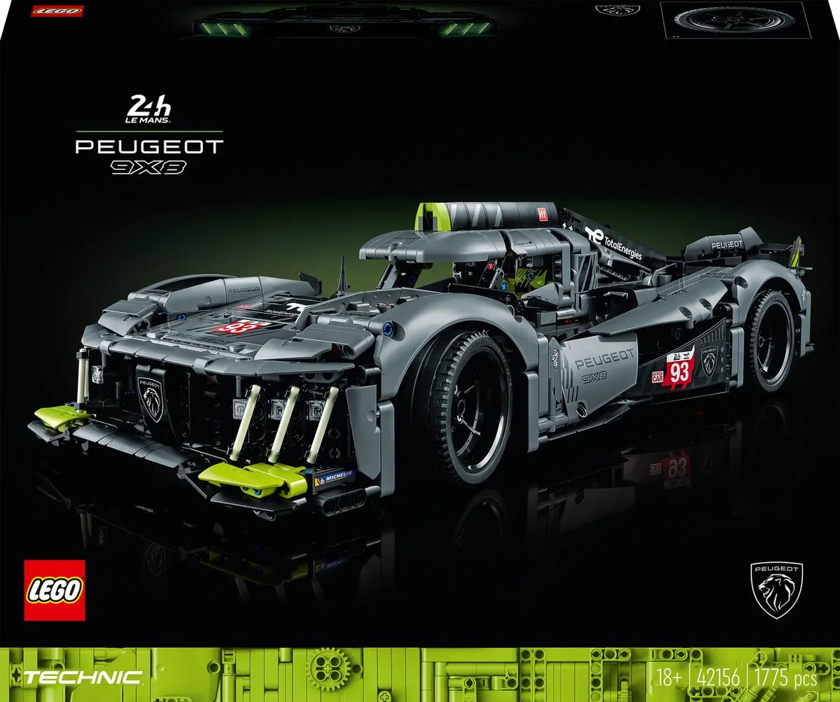 LEGO Technic PEUGEOT 9X8 24H Le Mans Hybrid Hypercar Auto - 42156 speelgoed