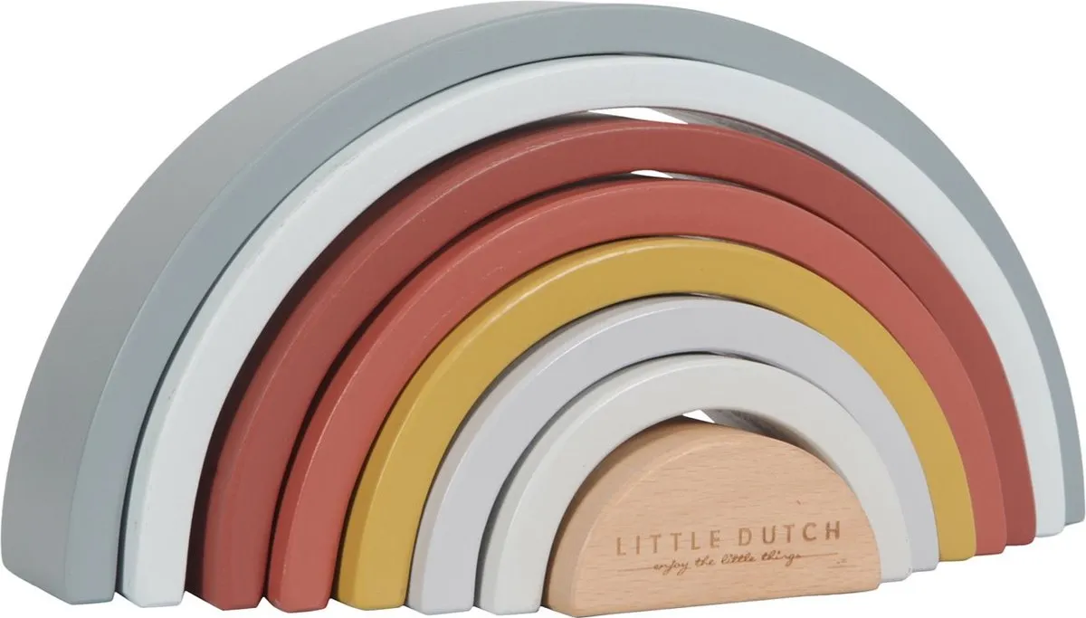 Little Dutch Pure & Nature Houten Stapelaar Regenboog speelgoed