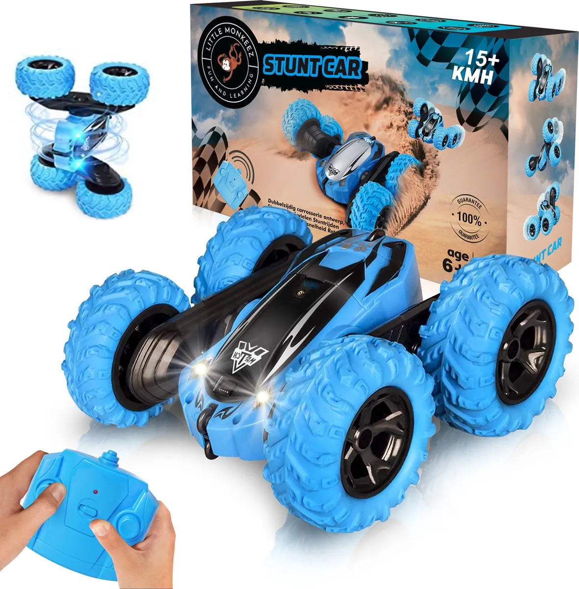 Little Monkeez Bestuurbare Auto - Afstandsbestuurbare Auto Volwassenen - RC auto Radiografisch  - Kids Toys voor Buiten - Jongens & Meisjes - Blauw speelgoed