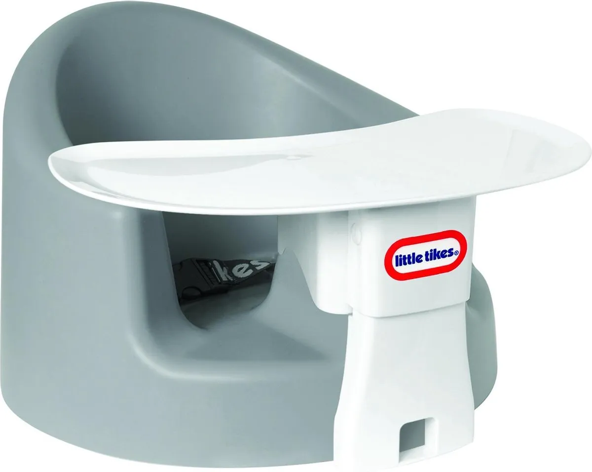 Little Tikes Babyzitje My First Seat - Vanaf 4 Maanden - Foam Vloerzitje met Tafeltje - Grijs speelgoed