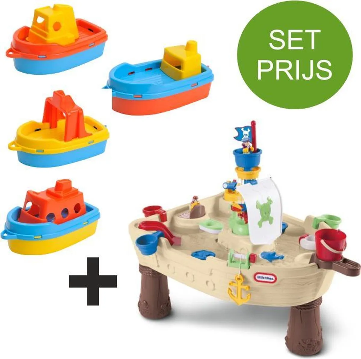 Little Tikes Piraten Watertafel met 4 kunststof bootjes speelgoed