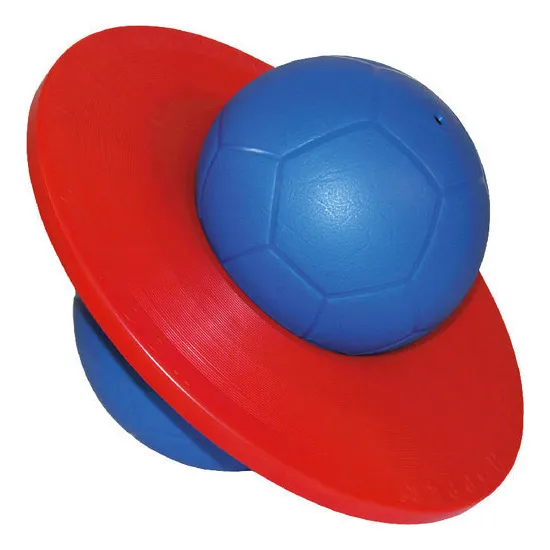 Lolabal blauw met rood speelgoed