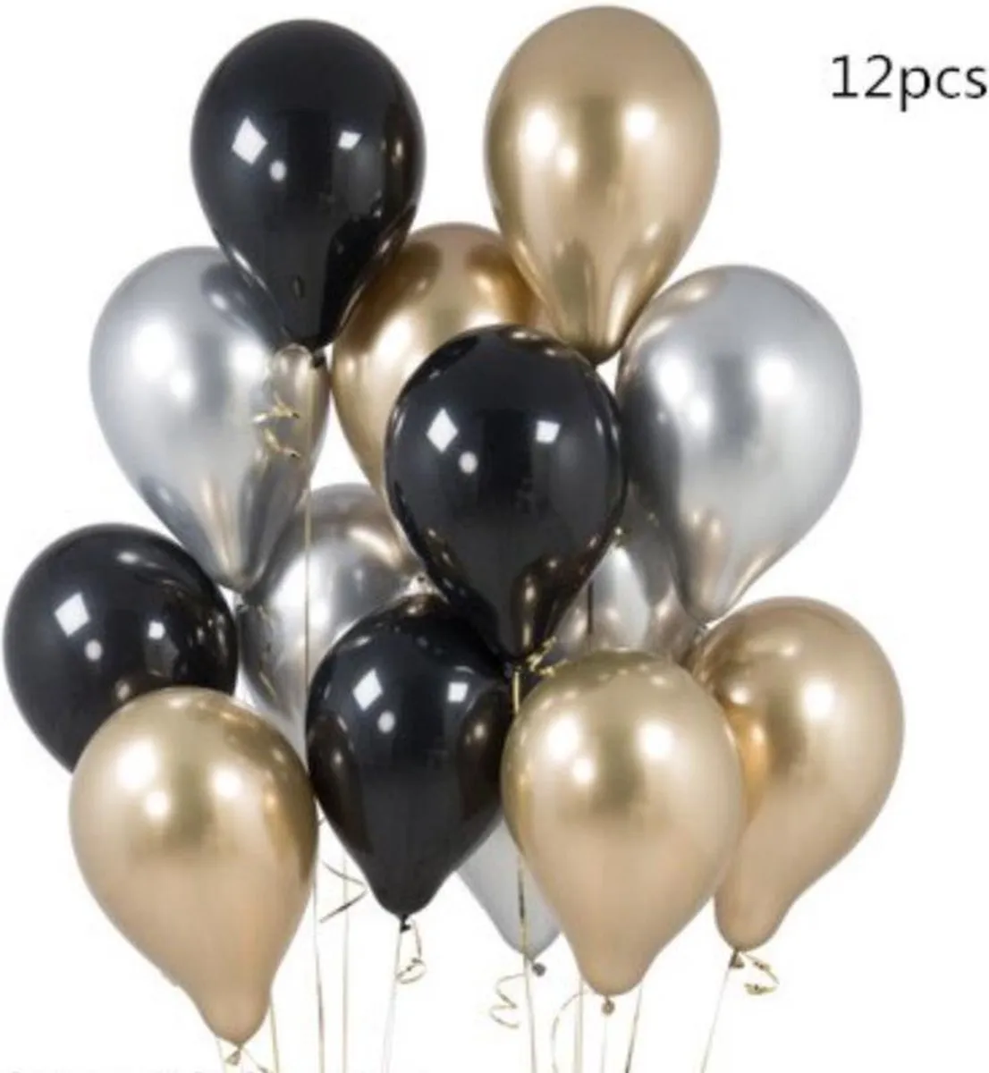 Luxe Chrome Ballonnen Goud Zwart Zilver - Helium Ballonnenset Metallic Feestje Verjaardag Party speelgoed