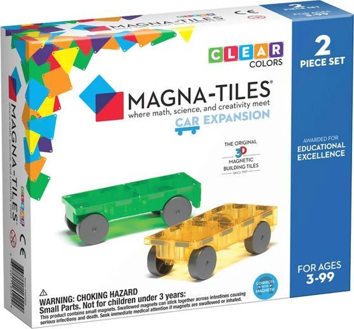 Magna-Tiles® Clear Colors Cars Expansion Set speelgoed