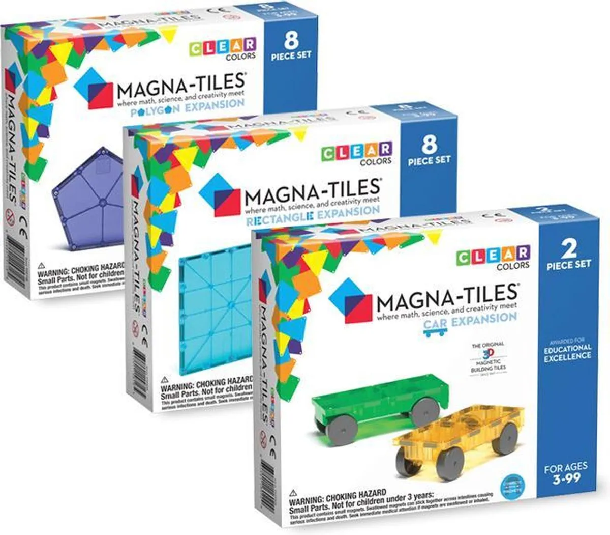 Magna-Tiles® Clear Colors Expansion Kit - Magnetisch Speelgoed - 18-delig speelgoed