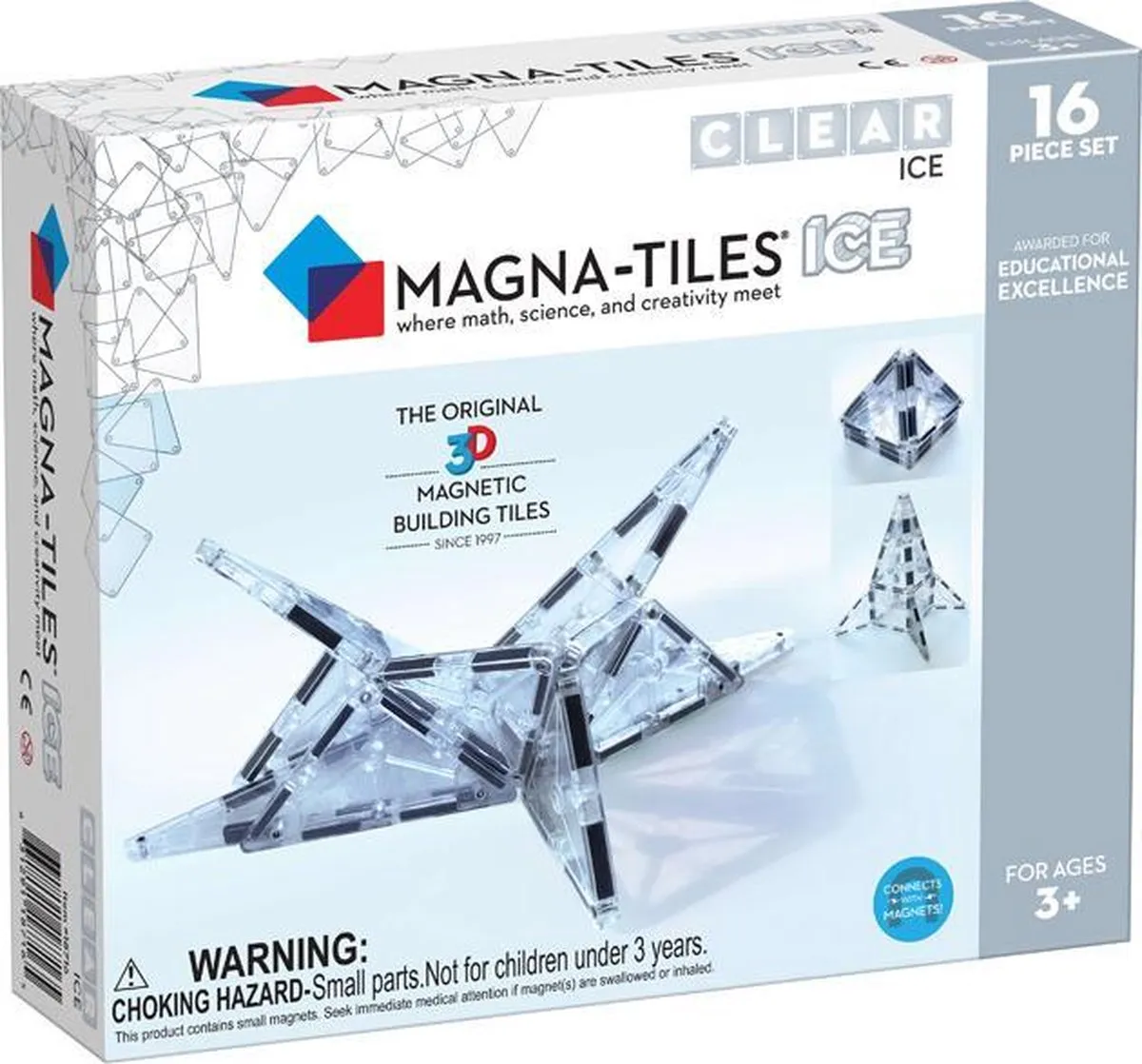 Magna-Tiles® Clear Ice - Speelgoed set van 16 magnetische tegels speelgoed