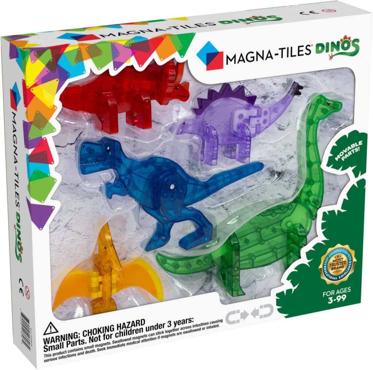 Magna-Tiles Dino's | 5 Pieces speelgoed