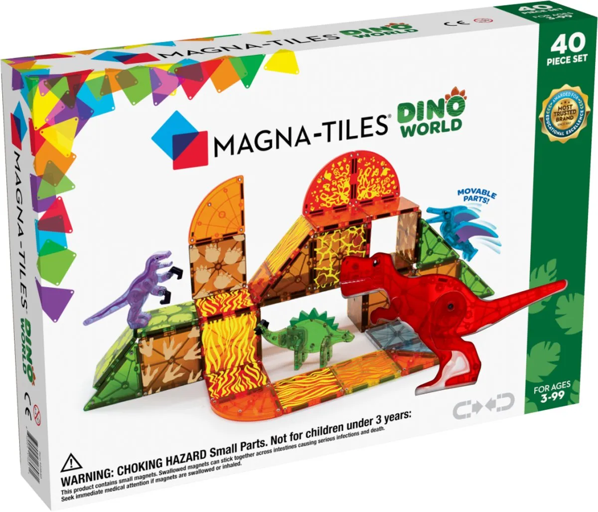 Magna-Tiles Dino World | 40-Piece Set speelgoed