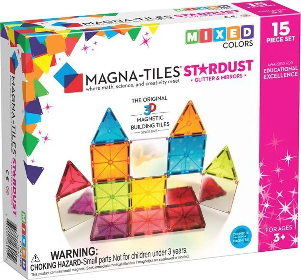 Magna-Tiles® Stardust - Set van 15 magnetische tegels speelgoed