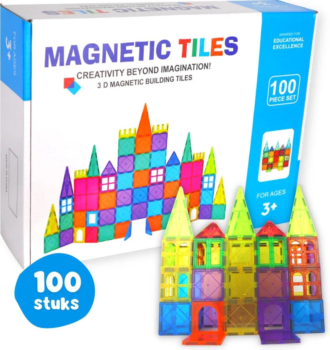 Magnetisch Speelgoed – 100 Stuks – Magna Tiles – Constructiespeelgoed - Magnetic Tiles - Blokken Voor Kinderen - Magnetische Tegels – 3D Puzzel – Creatief Speelgoed – Bouwblokken speelgoed