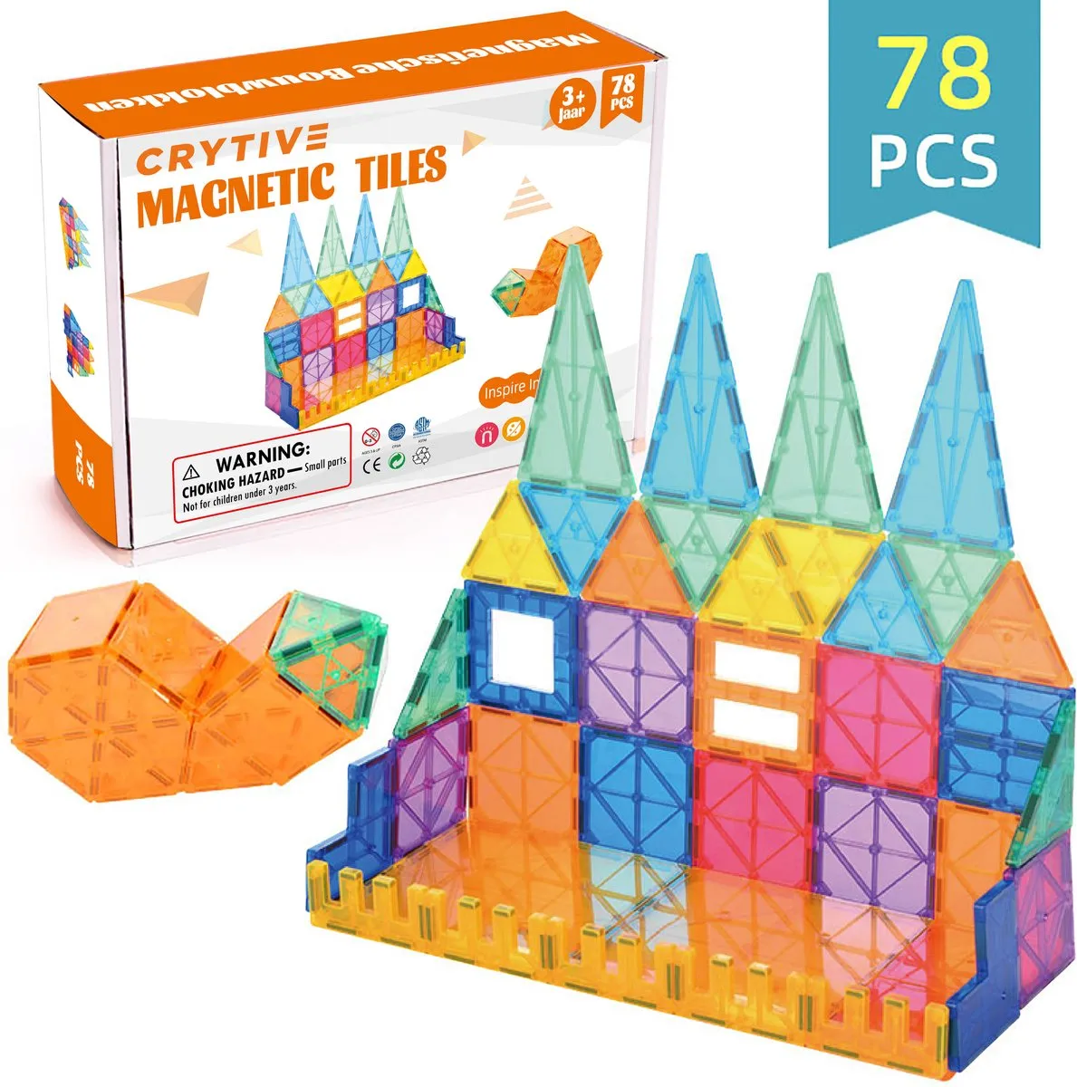 Magnetische Speelgoed - Voordeelset 78 Stuks - Magnetisch Speelgoed - Veilig Voor Kinderen - Magna Tiles - Magnetisch Speelgoed - Extra Groot Magnetisch Speelgoed speelgoed
