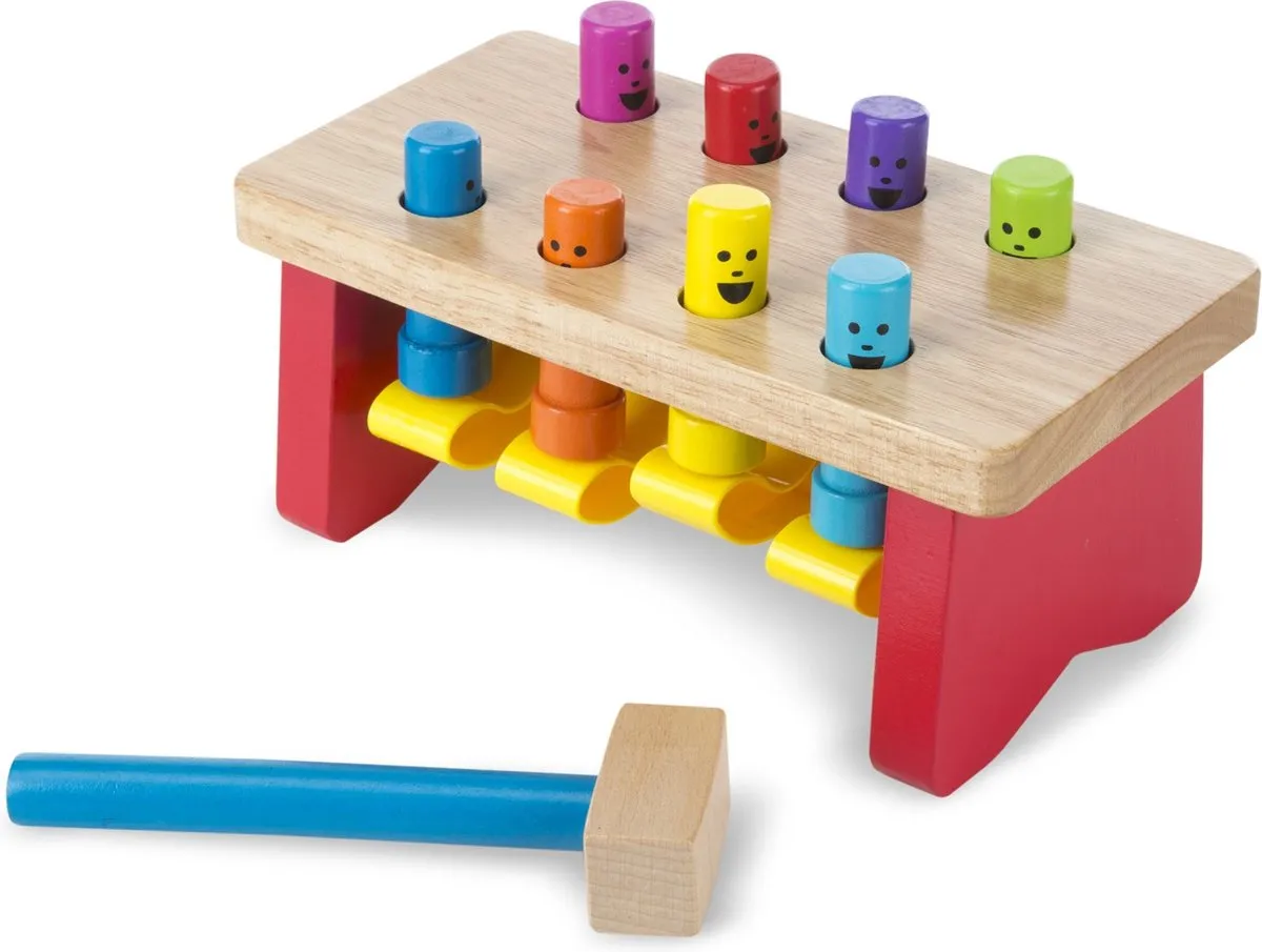Melissa & Doug Deluxe houten hamerbank met houten hamer - Hamertje Tik speelgoed