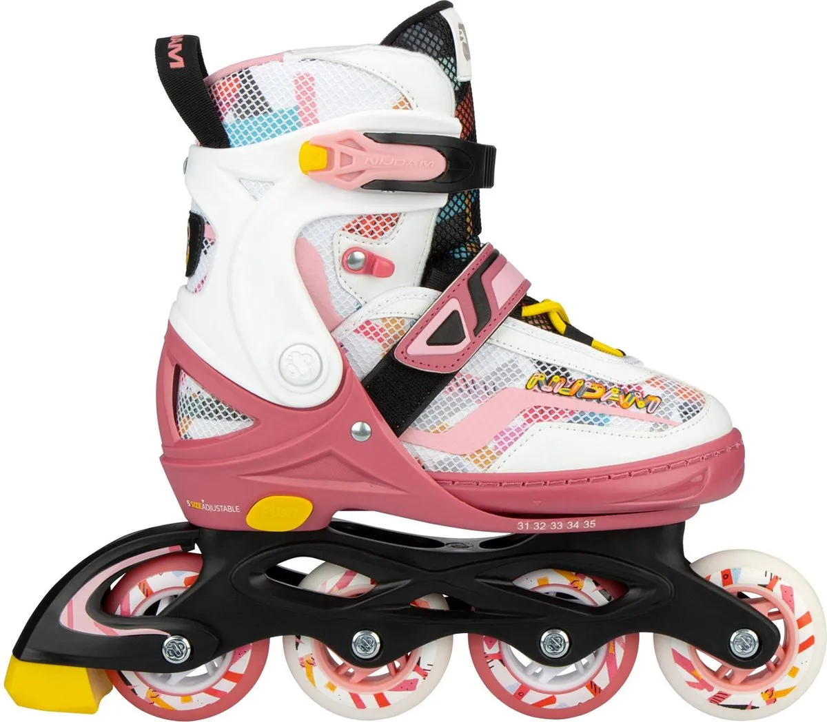 Nijdam Inline Skates Verstelbaar - 33-37 - Fruity Fro-yo - Roze/Wit speelgoed