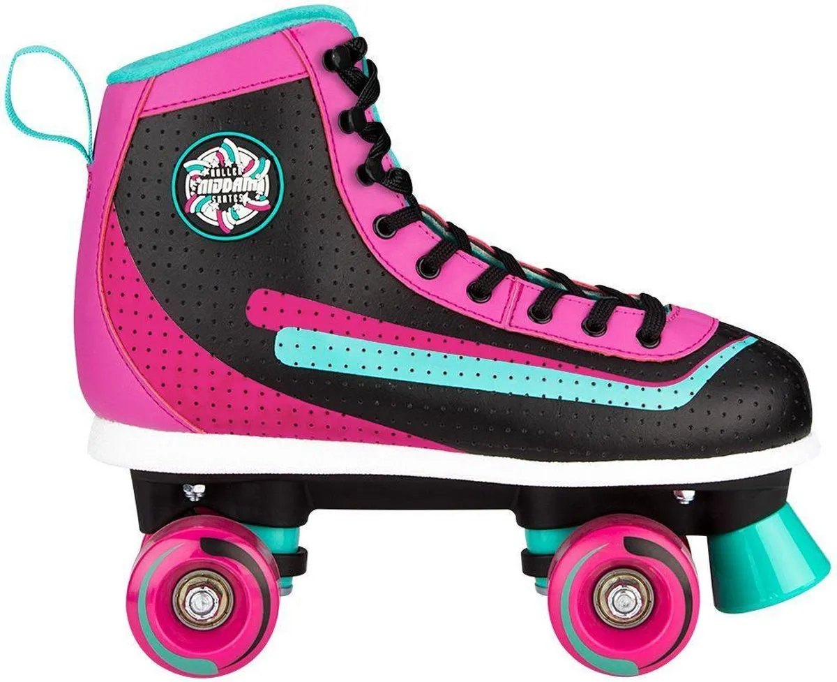 Nijdam Rolschaatsen - Retro Smash - Zwart/Smaragd/Magenta - 37 speelgoed