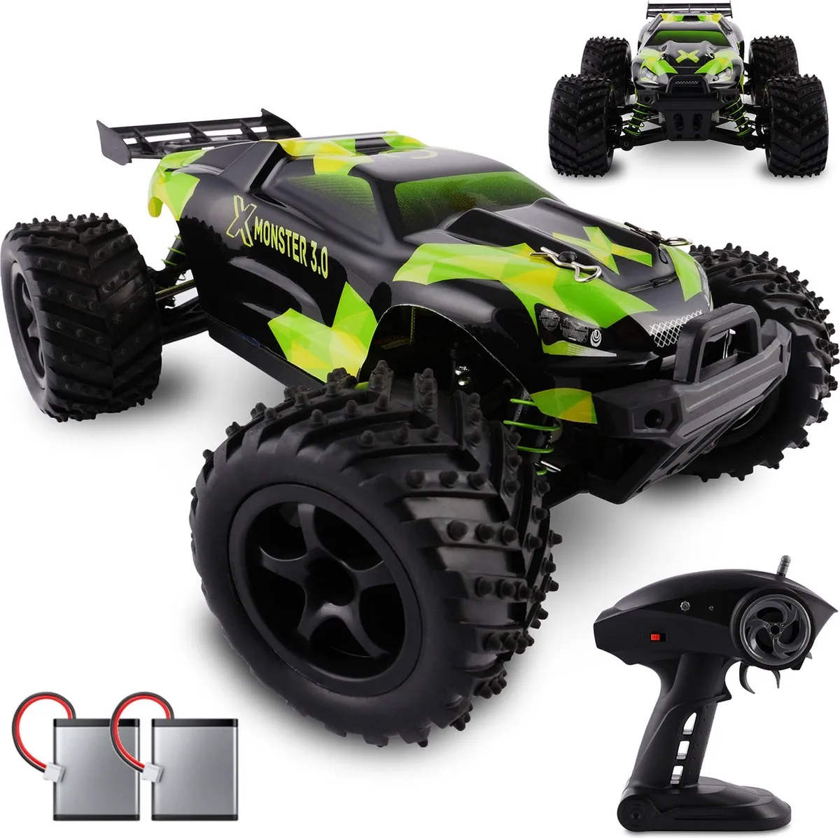 Overmax X-Monster 3.0 - RC Auto - 4x4 wielaandrijving - Schaal 1:18 - 45km/h speelgoed