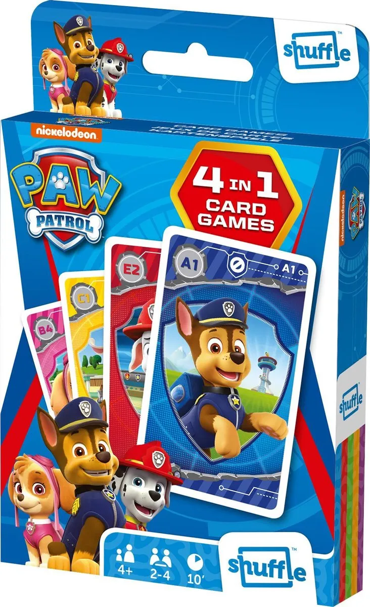 Paw Patrol - 4 in 1 - Speelkaarten - Kwartet - Memo - Snap  - Actie spel - Kaartspel speelgoed