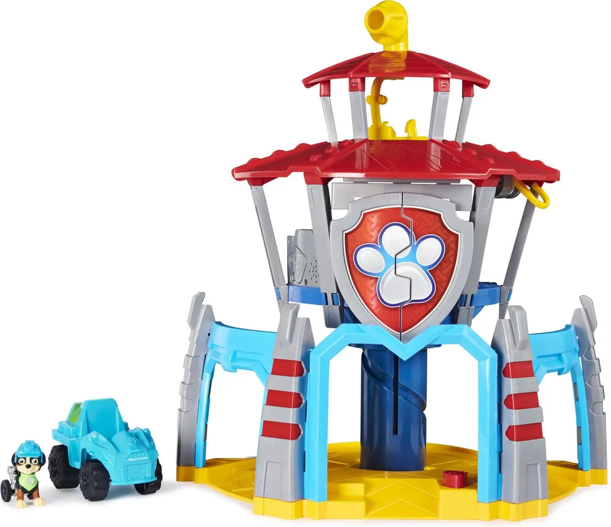 PAW Patrol Dino Rescue - Hoofdkwartier-speelset met geluiden en Rex-figuur en -voertuig speelgoed