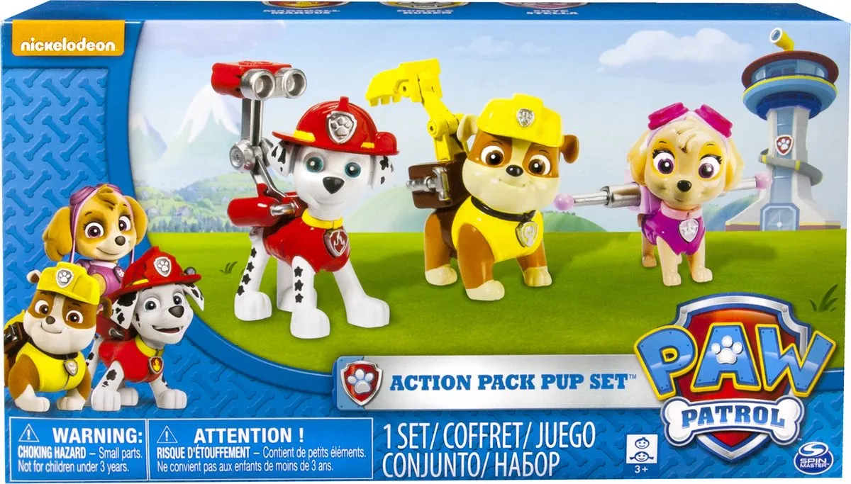 PAW Patrol - Marshall, Rubble en Skye-actiefiguren - Speelfigurenset speelgoed