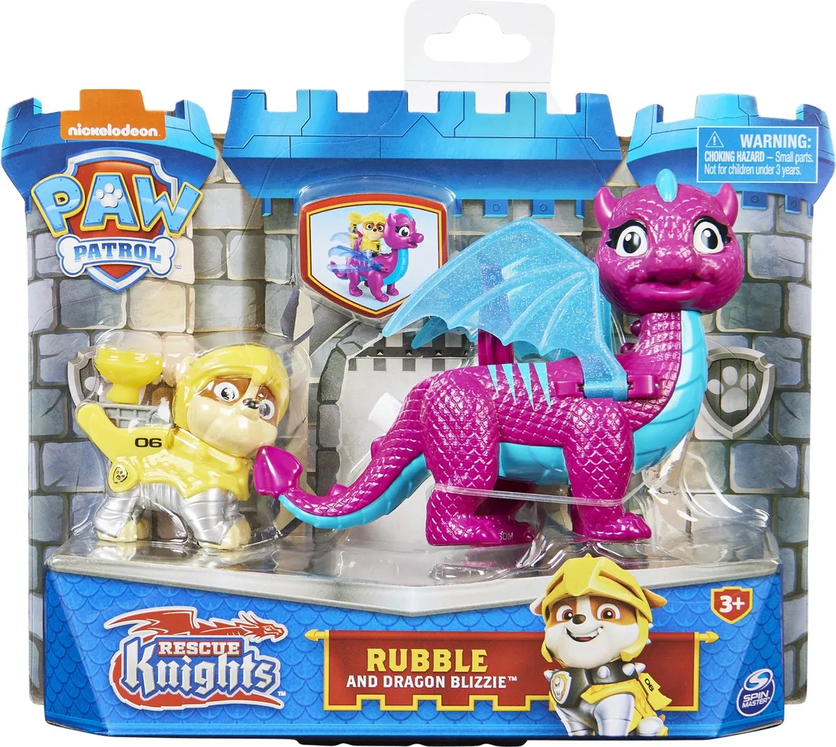 PAW Patrol Rescue Knights - Rubble en Draak Blizzie - Actiefigurenset speelgoed