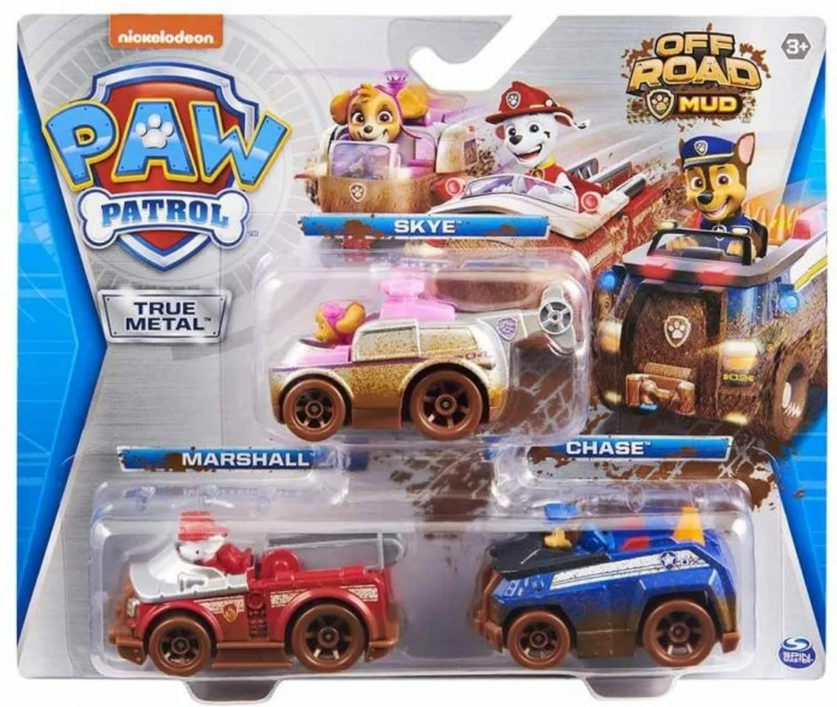PAW Patrol True Metal - Chase, Skye en Marshall - Off-Road Speelgoedvoertuigen speelgoed