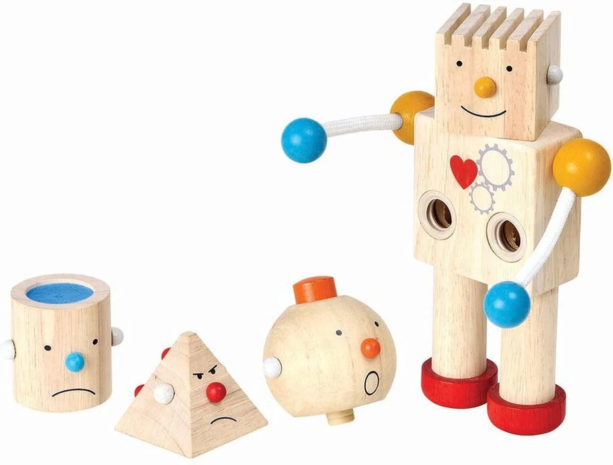 PlanToys Houten Speelgoed Build-A-Robot speelgoed