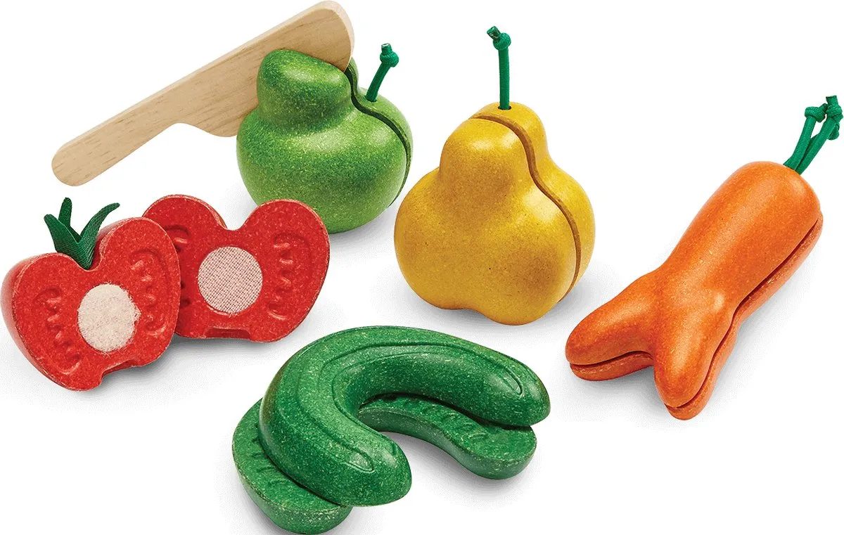 PlanToys Houten Speelgoed Fruit en groenten speelgoed