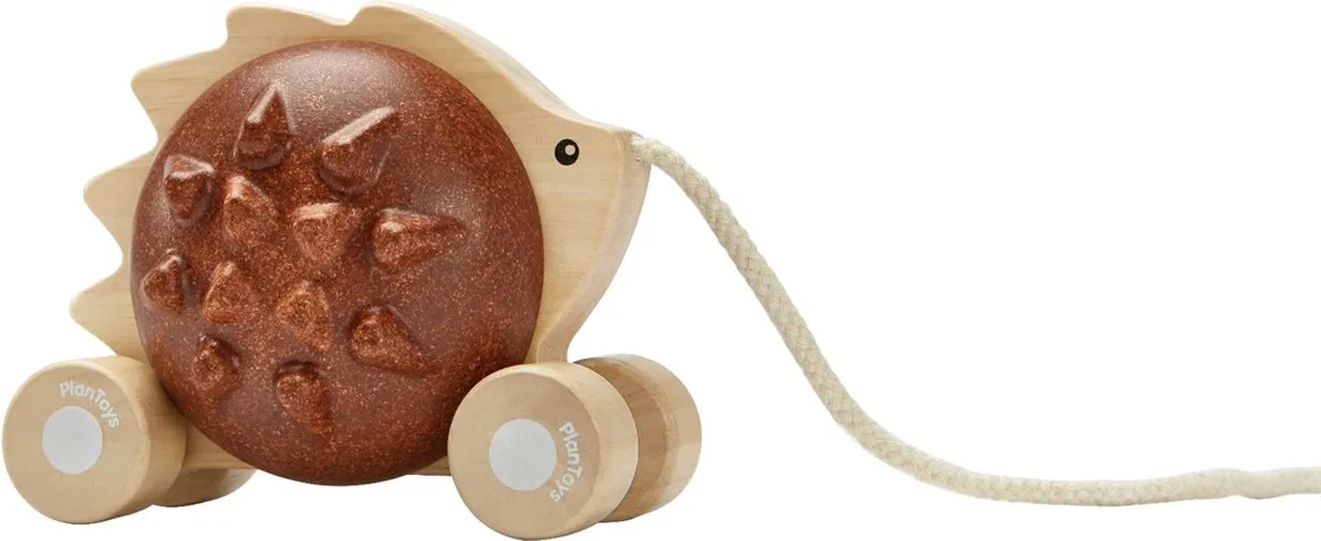 PlanToys Houten Speelgoed Trek-Egel - Bruin speelgoed
