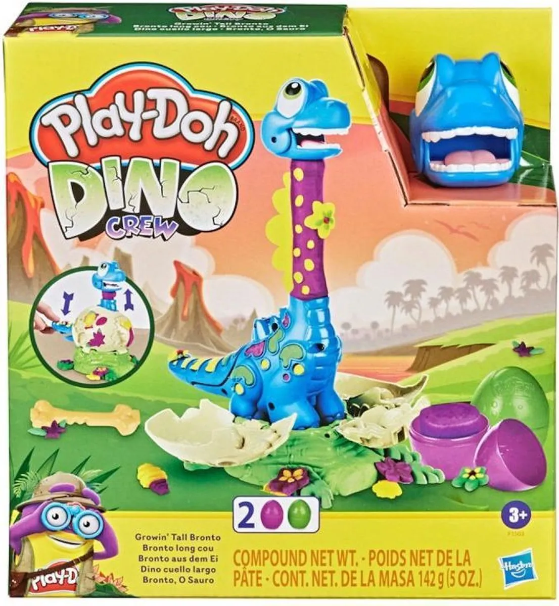 Play-Doh Dino Crew Langnek Bronto Klei Speelset speelgoed
