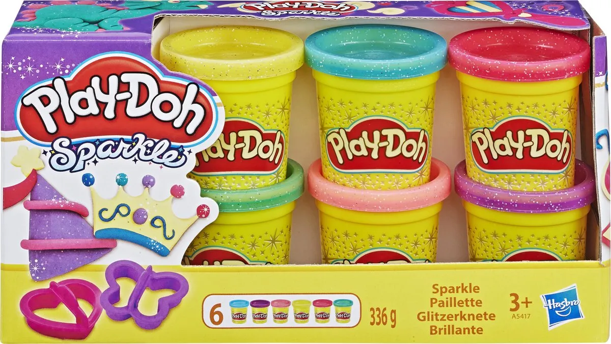 Play-Doh Glitter Klei - 6 Potjes speelgoed