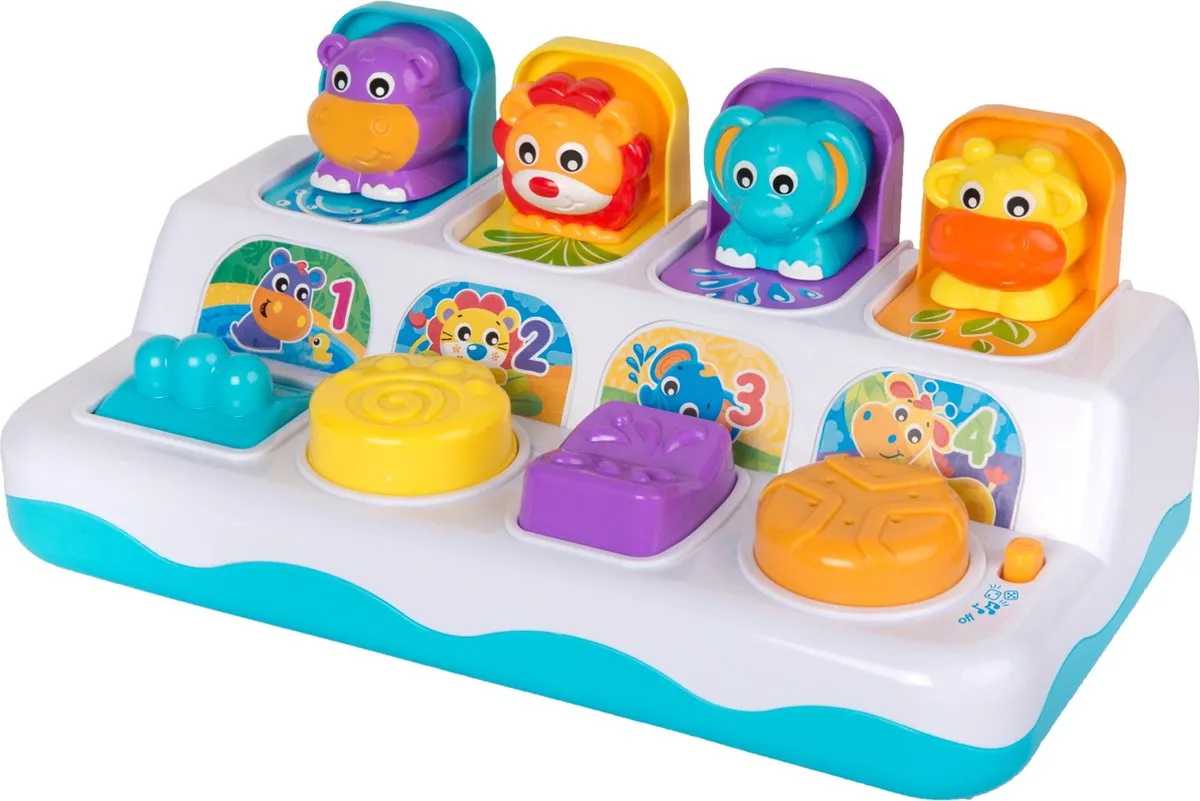 Playgro Muzikale Pop Up Speelgoed - Interactief babyspeelgoed - Muziek en licht - Boederij geluiden - 4 speelopties speelgoed