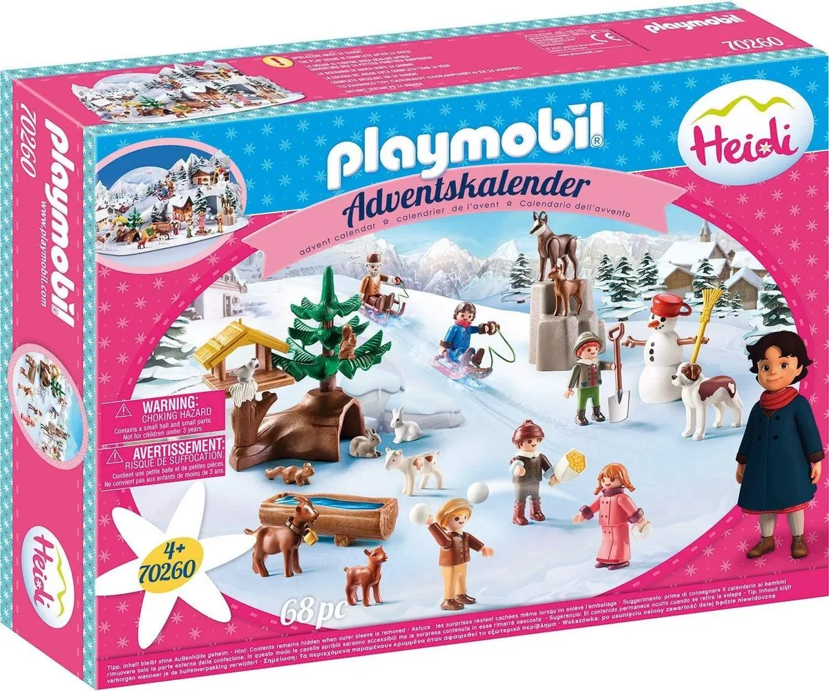 PLAYMOBIL Adventskalender 70260 Heidi's Winterwereld, voor kinderen vanaf 4 jaar. Verjaardag - Sinterklaas - Kerst. speelgoed