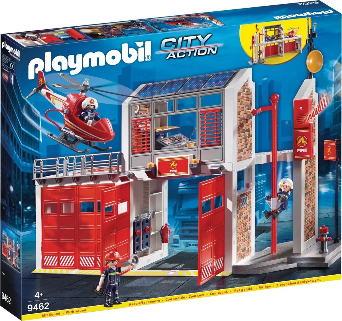 PLAYMOBIL City Action Grote brandweerkazerne met helicopter - 9462 speelgoed