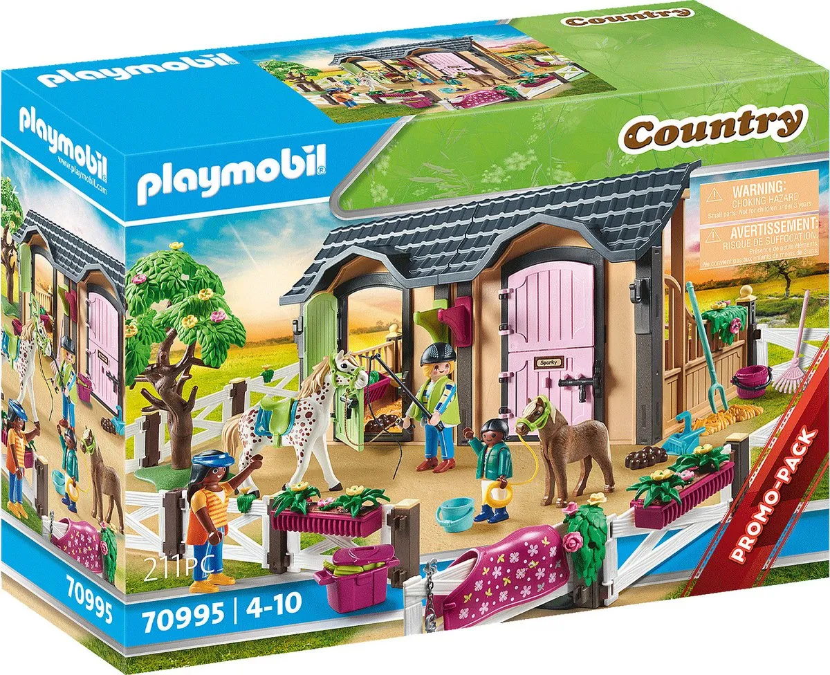 PLAYMOBIL Country Rijlessen met paardenboxen - 70995 speelgoed