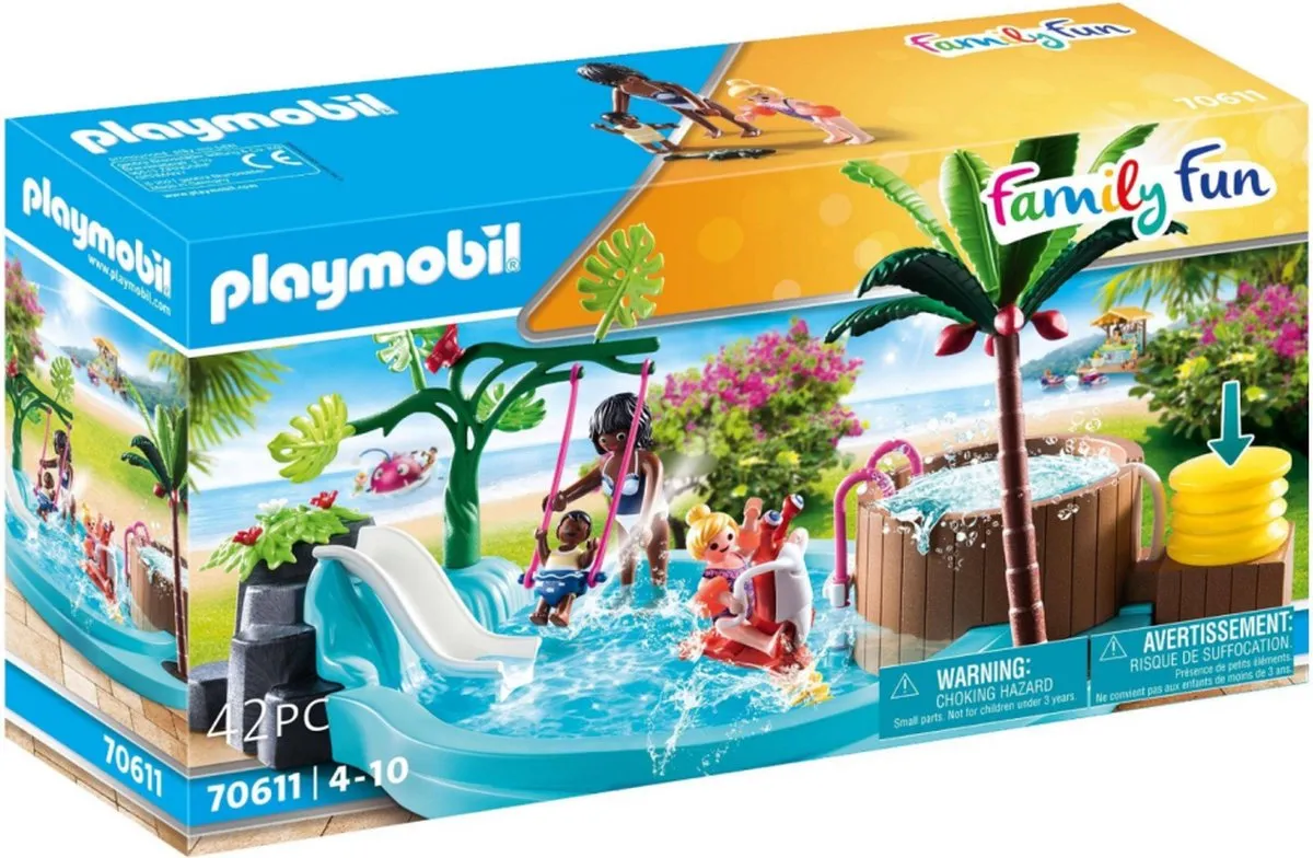 PLAYMOBIL Family Fun Kinderzwembad met whirlpool - 70611 speelgoed