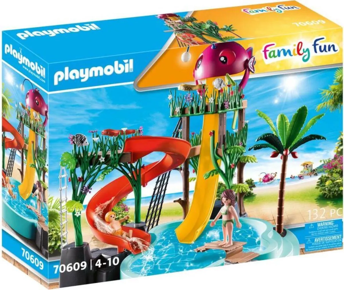 PLAYMOBIL Family Fun Waterpark met glijbanen - 70609 speelgoed