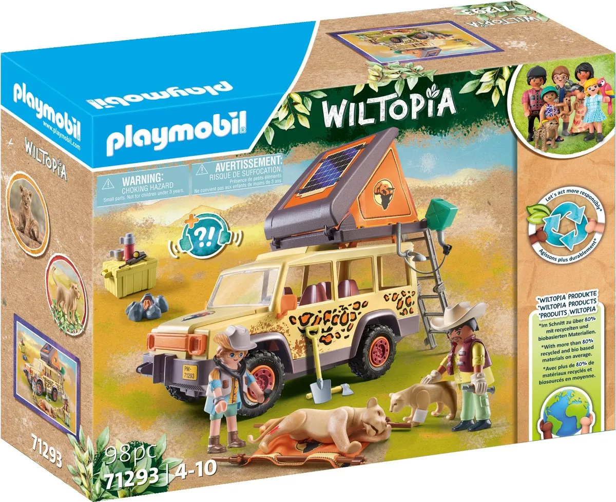 PLAYMOBIL Wiltopia Met de terreinwagen bij de leeuwen - 71293 speelgoed