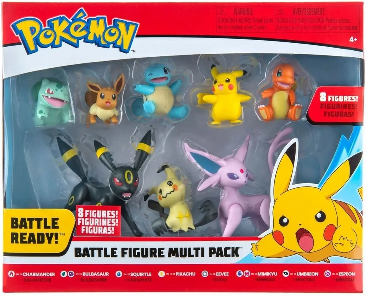 Pokémon Figuren - Battle Ready W6 - Set van 8 Speelfiguur speelgoed