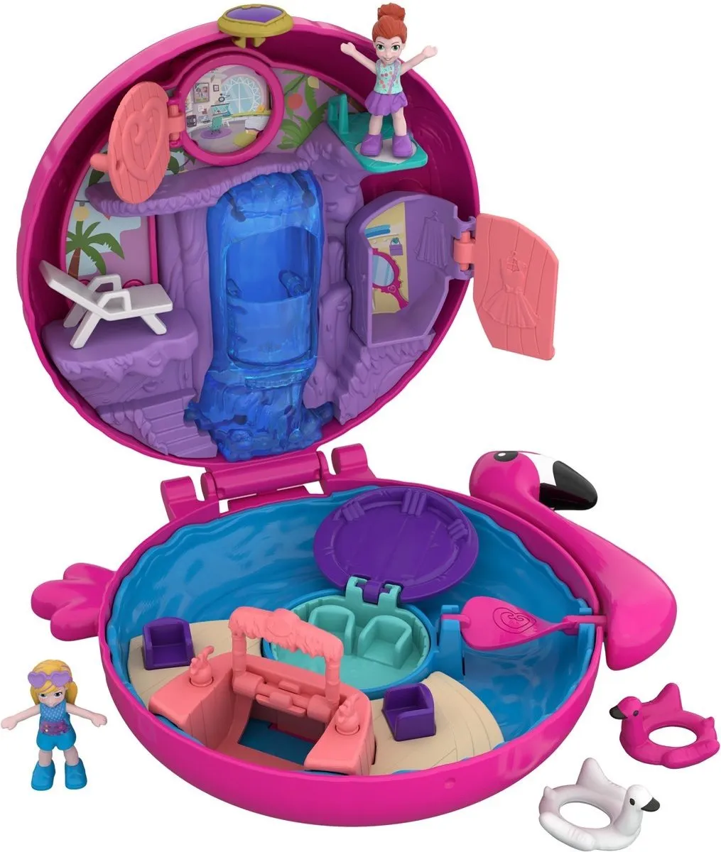 Polly Pocket Pocket World Flamingo Floatie - Speelfigurenset speelgoed