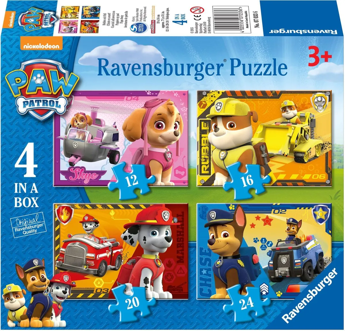 Ravensburger PAW Patrol: Puppies op Pad - 12+16+20+24 stukjes speelgoed