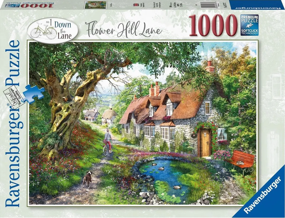 Ravensburger puzzel Flower Hill Lane - Legpuzzel - 1000 stukjes speelgoed
