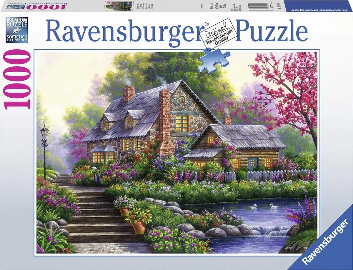 Ravensburger puzzel Romantische Cottage - Legpuzzel - 1000 stukjes speelgoed