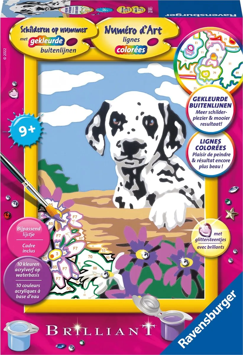 Ravensburger schilderen op nummer Dalmatier Puppy - Hobbypakket speelgoed