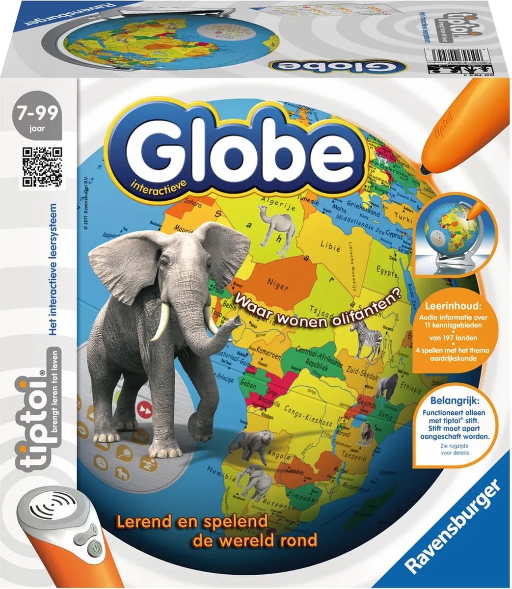 Ravensburger tiptoi® interactieve globe wereldbol speelgoed