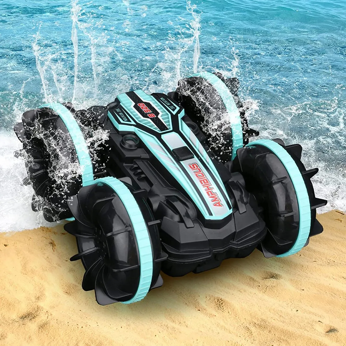Rc auto - Rc auto offroad/water/gras - Radiografisch Bestuurbare auto/boot - Speelgoed Auto Voor Kinderen/Volwassenen - Turquoise speelgoed