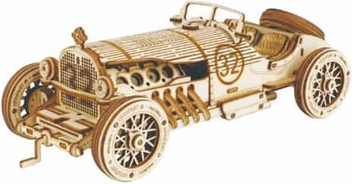 Robotime 3D puzzel modelbouw pakket V8 GRAND PRIX CAR MC401 speelgoed