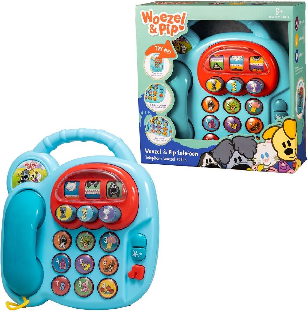 Rubo toys woezel en pip telefoon baby en peuter speelgoed