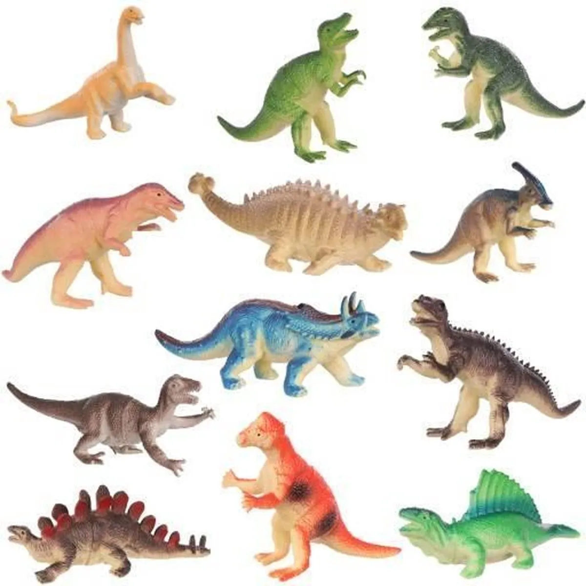 Dierenset van 12 stoere Dino's, Dinosaurussen, Dinosaurus speelgoed