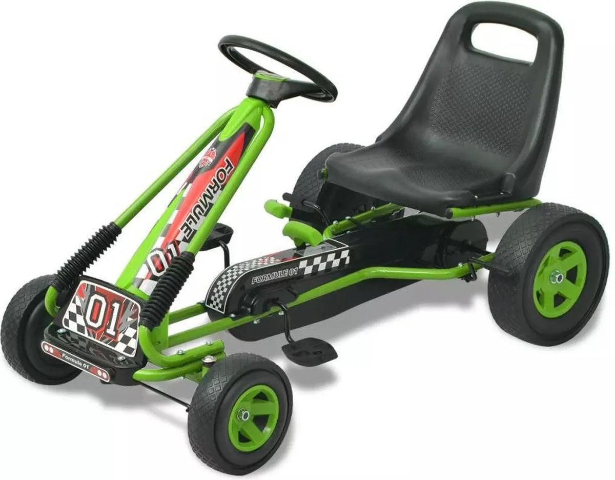 Skelter Kart Groen 3 4 5 jaar met verstelbare leuning - Trapauto - Kart auto voor kinderen speelgoed